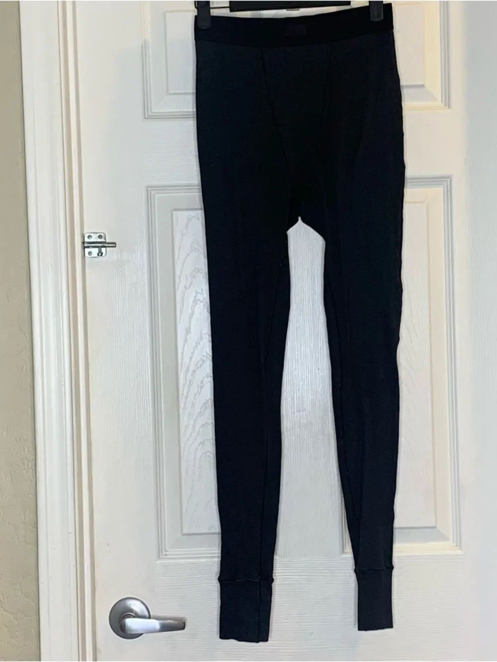 SKIMS Black Cotton Ribbed Leggings Size Small